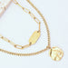 Gold-Plated Double-Layered Pendant Necklace-One Size-Fancey Boutique