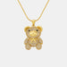 Titanium Steel Gold-Plated Bear Pendant Necklace-One Size-Fancey Boutique
