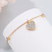 Inlaid Rhinestone Titanium Steel Heart Bracelet-Fancey Boutique