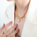 Gold-Plated Titanium Steel Charm Necklace-One Size-Fancey Boutique
