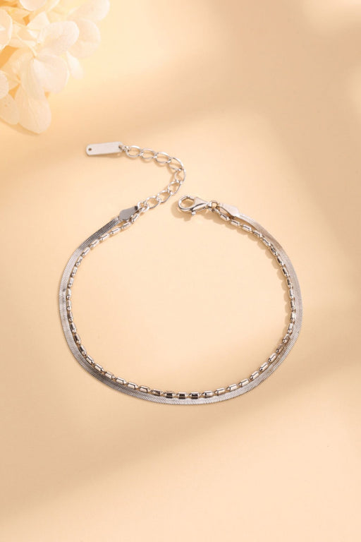 Double-Layered 925 Sterling Silver Bracelet-One Size-Fancey Boutique