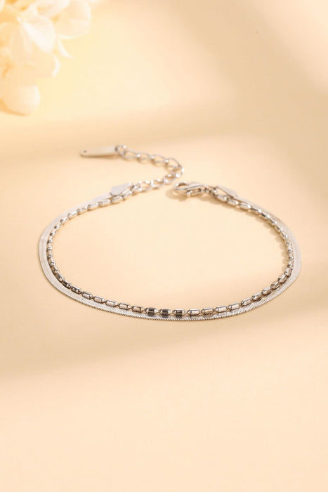 Double-Layered 925 Sterling Silver Bracelet-One Size-Fancey Boutique