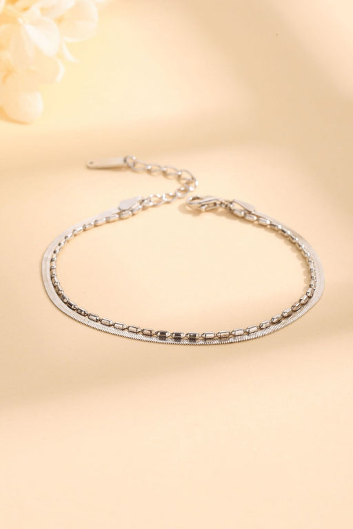 Double-Layered 925 Sterling Silver Bracelet-One Size-Fancey Boutique