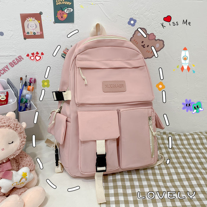 Trendy Junior High School Student Canvas Schoolbag-Fancey Boutique