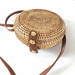 Rattan Bag Summer Round Bag Round Beach Bag Shoulder Bag Crossbody Bag Leather Buckle Straw Bag 18*7cm-Fancey Boutique