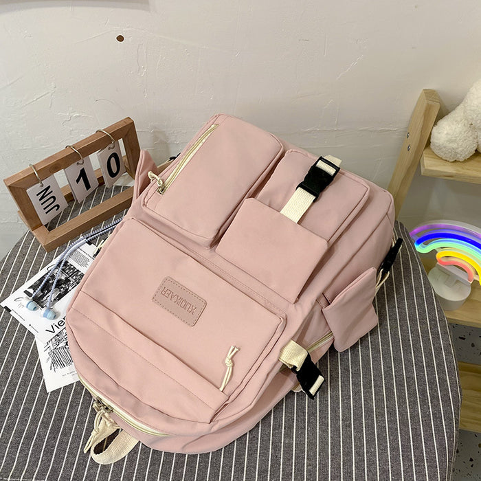 Trendy Junior High School Student Canvas Schoolbag-Fancey Boutique