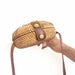 Rattan Bag Summer Round Bag Round Beach Bag Shoulder Bag Crossbody Bag Leather Buckle Straw Bag 18*7cm-Fancey Boutique