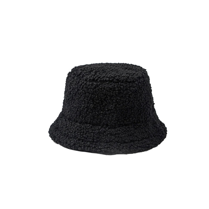 Women Bucket Hat Winter Fisherman Hats Leisure Versatile Knit Wool Hat Outdoor Streetwear Fashionable Folding Cap