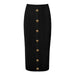 Summer Women Classic Online Influencer Pop Knitted Dress Woolen Midi Skirt-Black-Fancey Boutique