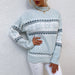 Color-Blue-Christmas Sweater Autumn Winter New Half Turtleneck Snowflake Sweater for Women-Fancey Boutique