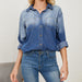 Color-Blue-Casual Collared Single Breasted Denim Coat-Fancey Boutique