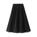 Color-Black-Fresh Small Polka Dot Chiffon Pleated Skirt Women Spring Summer Polka Dot Pleated High Waist A Line Midi Skirt-Fancey Boutique