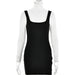 Color-Black-Sexy AllMatching Long Sleeve Turtleneck Base Slim Strap Sheath Dress Outfit Women-Fancey Boutique