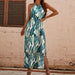 Sleeveless Halter Boho Dress Holiday Casual Dress-Green-Fancey Boutique