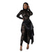 Women Wear Sexy Lace Jumpsuit Artificial Silk Skirt Set-Black-Fancey Boutique