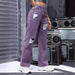 Summer Women Denim Straight Jeans Ripped Distressed Retro Trends Slimming Purple-Fancey Boutique