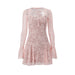 Autumn Sexy Lace Pink Waistcoat Bell Sleeve Slip Two Piece Set Women-Pink-Fancey Boutique