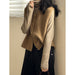 Gentle Single Breasted round Neck Knitted Vest Women Winter Loose Waistcoat Top-Fancey Boutique