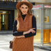 Color-Camel-Women Clothing Autumn All Match Plush Stitching Cardigan Sleeveless Coat Vest Women-Fancey Boutique