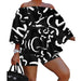 Color-Black White-Sexy Printing Suit Club Wear-Fancey Boutique