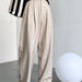 Color-Foreign Beige-Minimalist Old Money Mopping Work Pant for Women Spring Autumn Office Loose Drooping Wide Leg Pants-Fancey Boutique