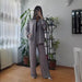 Women Clothing Solid Color Loose Top Casual Wide Leg Pants Women Two Piece Suit-Fancey Boutique