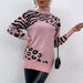 Color-Plum Red-Women Clothing Autumn Winter Turtleneck Leopard Sweater Women Dress Sweater-Fancey Boutique