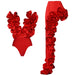 Popular Red Deep V Plunge Sexy Heavy Industry Lace One Piece Swimsuit Set for Women-Fancey Boutique