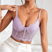 Color-Lavender-Sexy Street Simple Hollow Out Cutout Eyelashes Multi-Color Sexy Bra Vest-Fancey Boutique