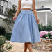 Elegant Denim Skirt Elegant Long Slim Fit A line Skirt-Blue-Fancey Boutique