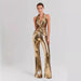 Summer High End Elegant Sequined Light Luxury Halter Jumpsuit Cocktail Host Annual Meeting Performance Dress for Women-Fancey Boutique