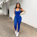 Color-Blue-Sports Fabric Vest Jumpsuit Spring Summer Outdoor Sports Women Clothing-Fancey Boutique
