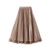 Color-Khaki-Double Sided Wear High-Grade Streamer Veil Skirt Skirt Women High Waist Pearlescent Yarn A line Asymmetric Skirt-Fancey Boutique