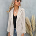 Color-Apricot-Women Blazer Clothing Spring Autumn Collared Button Small Blazer-Fancey Boutique