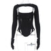 Color-Black-Women Clothing Autumn Sexy Slim Strap Tube Top Long Sleeve Finger Stall Overclothes Suit-Fancey Boutique