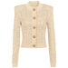 Color-Khaki Coat-Long Sleeve Short round Neck Hollow Out Cutout out Knitwear Dress Vest Shorts Women-Fancey Boutique