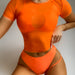 Color-Orange-Bikini Swimsuit Women Fission Swimsuit Swimsuit Three Piece Mesh Bikini-Fancey Boutique