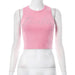 Color-Pink-Women Clothing Sleeveless Rhinestone Short Sexy All Matching Sleeveless Top-Fancey Boutique