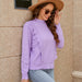 Color-Purple-Casual Round Neck Sweater Women Pullover Autumn Winter Loose Fitting Long Sleeve Sweater Bottoming Shirt Top-Fancey Boutique