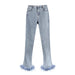 Niche Design Trousers Stretch Jeans Chic Stitching Ostrich Fur Fashionable Bell Bottom Pants Trendy-Light Blue-Fancey Boutique