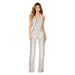 Color-White Silver-Summer Jumpsuit Women Sleeveless Halter Sequined Jumpsuit Women-Fancey Boutique