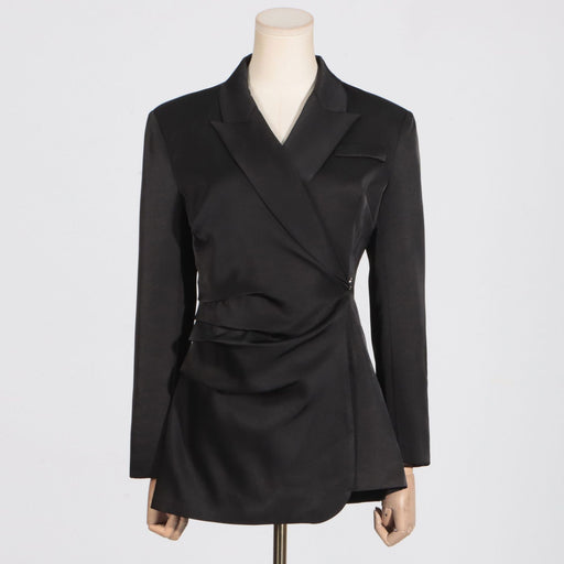 Fashionable All Match Blazer for Women Autumn Black Short High Grade Long Sleeve Small Blazer-Black-Fancey Boutique