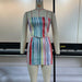 Color-Multi-Summer Women Clothing Wrapped Chest Rainbow Striped Printed Irregular Asymmetric Sheath Dress Set Women-Fancey Boutique