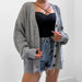 Color-Gray-Women Clothing Knitted Coat Autumn Winter Sweater With Breasted-Fancey Boutique