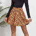 Color-Leopard Khaki-Leopard Print Corduroy Umbrella Skirt High Waist Side Zipper Skirt Sexy Women Clothing Breasted Skirt-Fancey Boutique