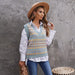 Color-Dark Blue-winter Sweater Vest Women Casual Loose V-neck Pullover-Fancey Boutique