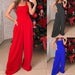 Spring Women Solid Color Sling Wide Leg Jumpsuit-Fancey Boutique