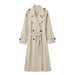 Color-Ivory-Women Clothing French with Belt Collared Double Breasted Trench Coat-Fancey Boutique