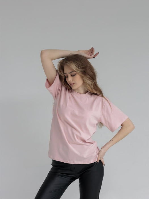Spring Summer Solid Color T Shirt Women Cotton Short Sleeved Shirt Loose All Match-Dark Pink-Fancey Boutique