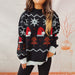 Color-Black-Autumn Winter Christmas Sweater Year Sweater Round Neck Long Sleeve Christmas Hat Pullover Women-Fancey Boutique